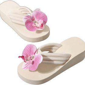 Women's Denim Plaid Platform Slides, Vintage-Style Stitched-Edge Open-Toe Slip-On Boho Sandals