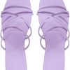Women's Crisscross Strap Flat Sandals, Open-Toe Summer Casual Slides