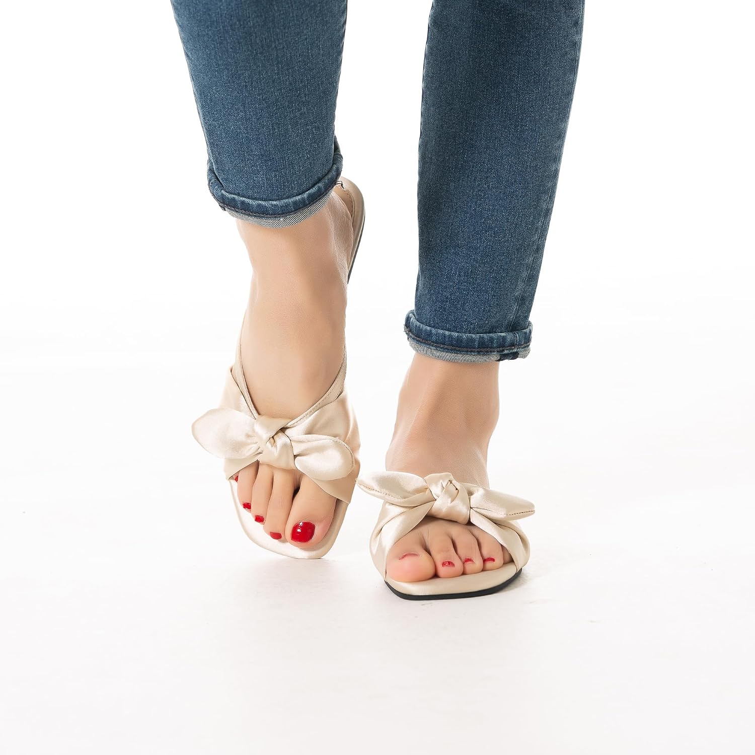 Women's Stylish Flat Slides—Soft Faux Leather Open-Toe Sandals With Memory Foam For Comfort (Brown, Size 7) - Image 2