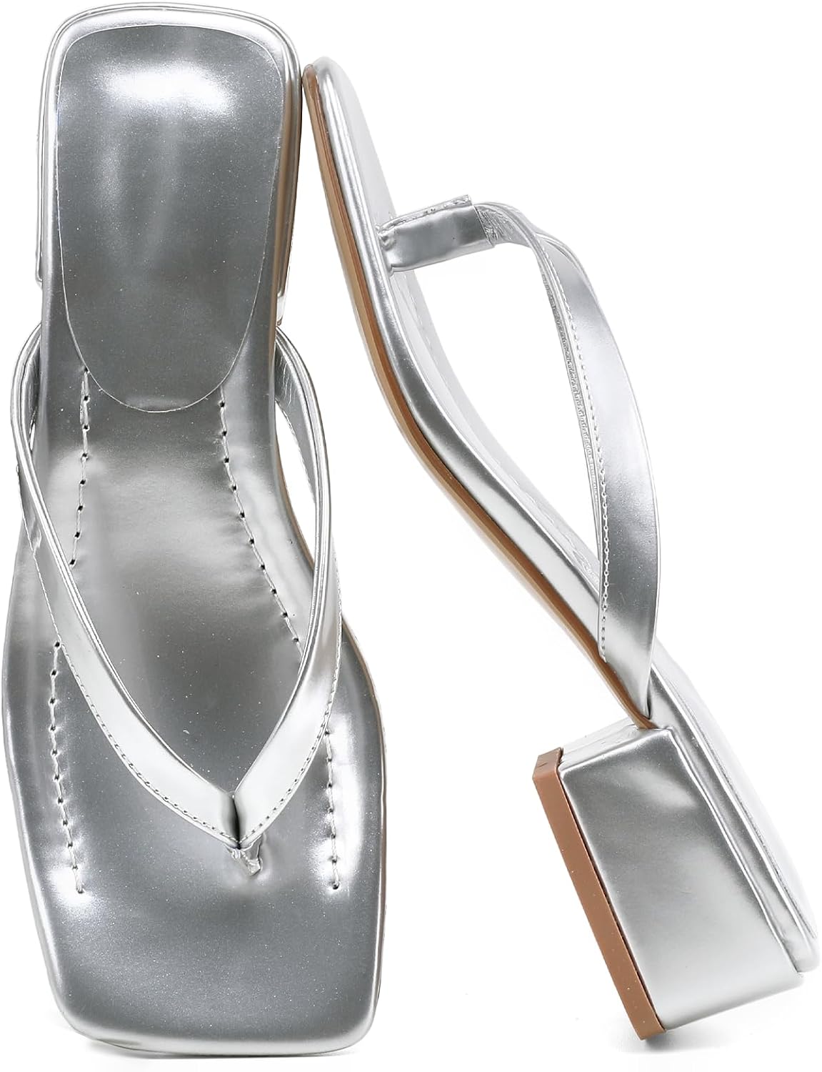 Women's Flat Sandals, Square-Toe Open-Toe Slip-On Slides