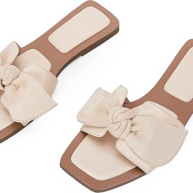 Women's Gold Floral Flat Sandals, Cute Casual Beach Slides