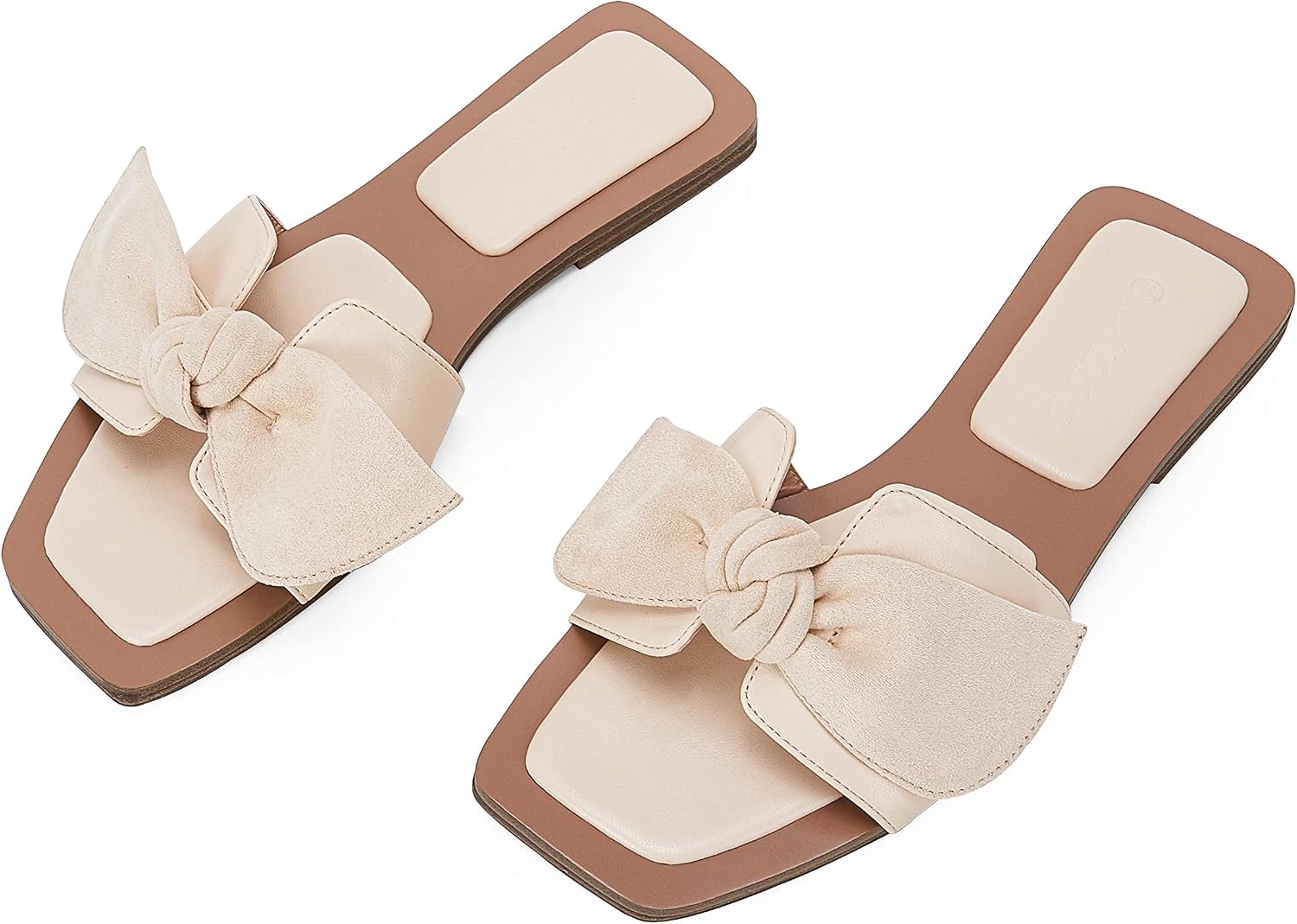 Women's Gold Floral Flat Sandals, Cute Casual Beach Slides