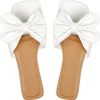 Women's Pu Bow-Detail Square-Toe Slide Sandals