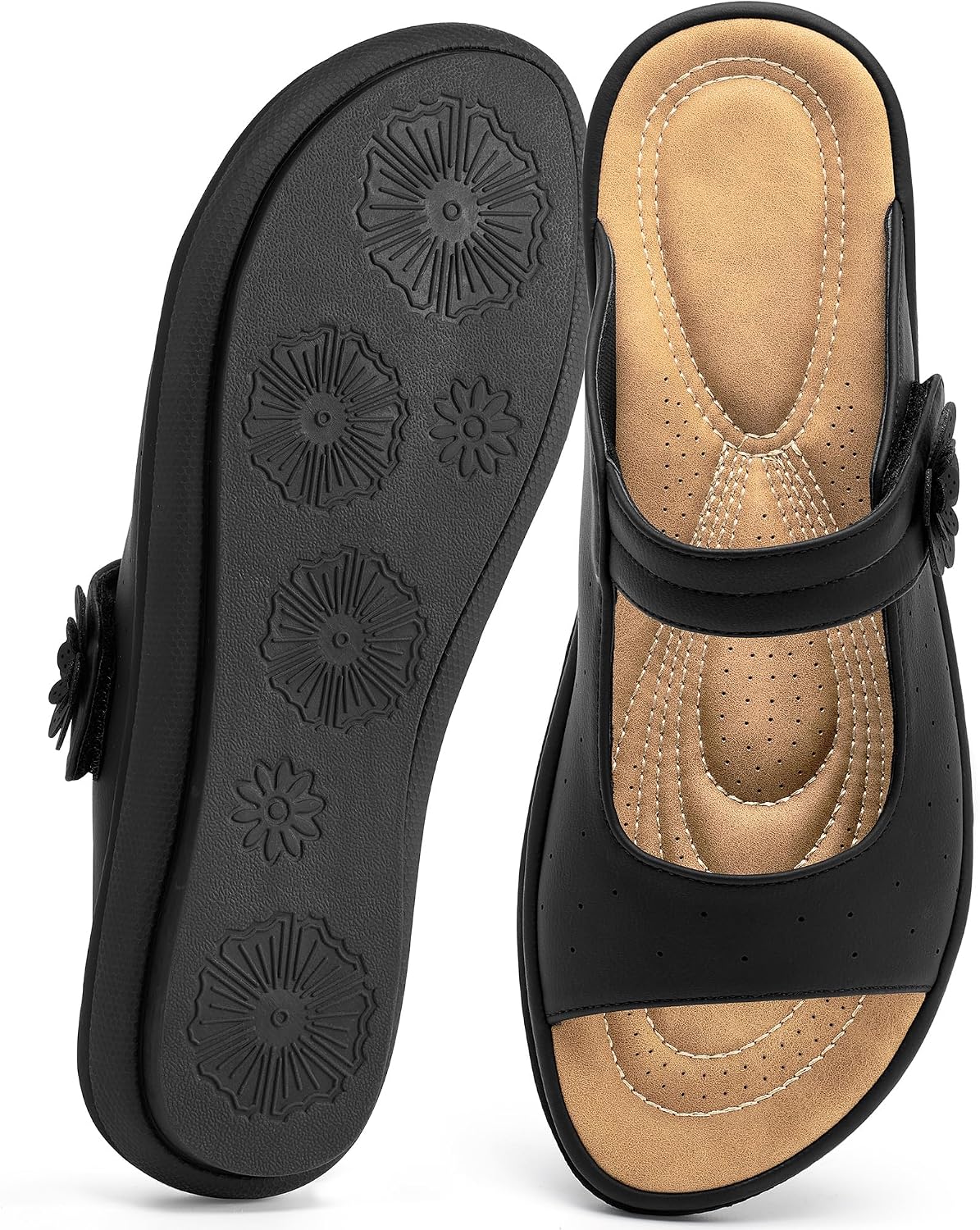 Women's Flat Sandals—Comfortable, Adjustable, Cushioned Slip-Ons For Summer, Ideal For Daily Walks And Vacations