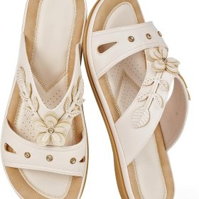 Women's Summer Casual Flat Sandals, Comfortable Everyday Walking Shoes For Indoor/Outdoor Wear