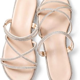 Women's Studded Jelly Shoes, Bow Thong Sandals, Black Summer Beach Flat Slides