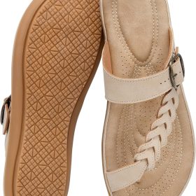 Women's Flat Slides, Comfortable Summer Sandals With Adjustable Buckles; Suitable For Casual Wear, Walking, And Vacation