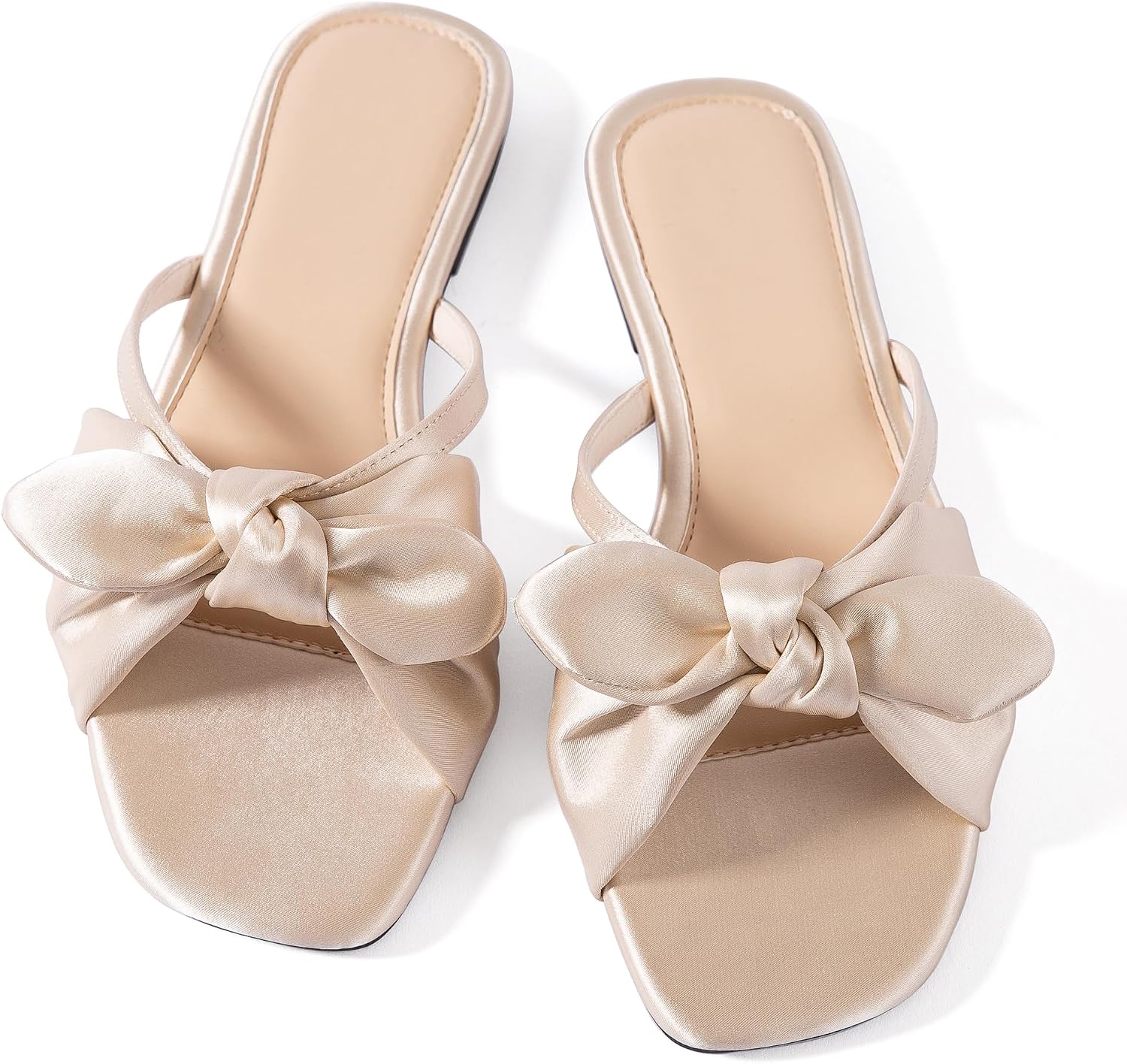 Women's Stylish Flat Slides—Soft Faux Leather Open-Toe Sandals With Memory Foam For Comfort (Brown, Size 7)