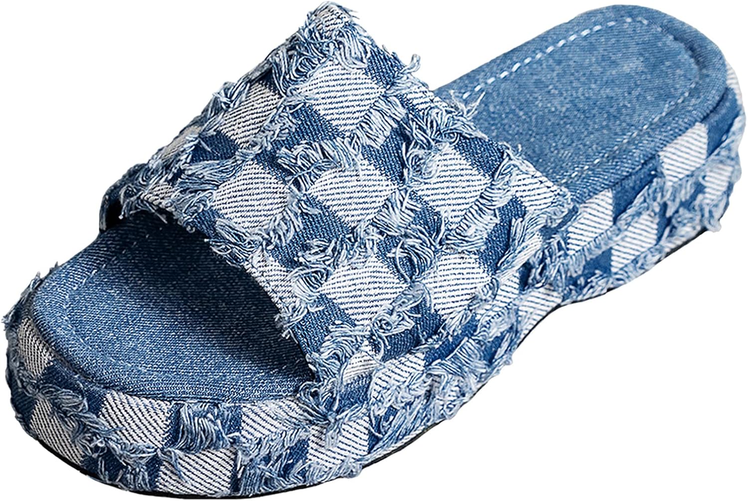 Women's Platform Sandals, Jute-Wrapped Wedge Slip-On Open-Toe Cute Boho Summer Beach Slides